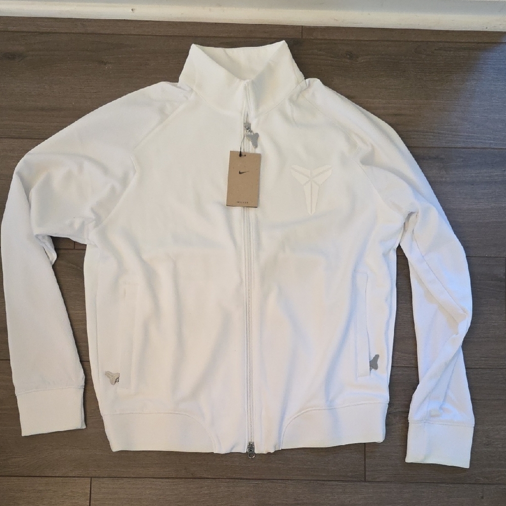 Nike Kobe White Zip-Up Jacket with Logo